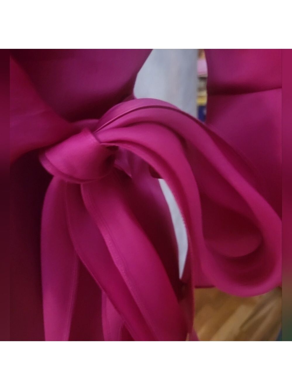 Frascara Plum Silk Organza Ruffled Wrap Top Size 4 - Picture 5 of 8